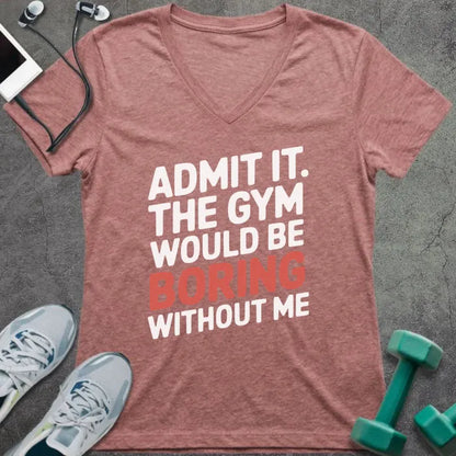 T-Shirt Heather Mauve / S Admit It V-Neck