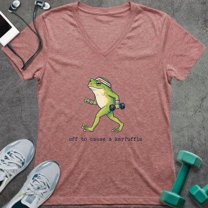 T-Shirt Heather Mauve / S Frog Kerfuffle V-Neck