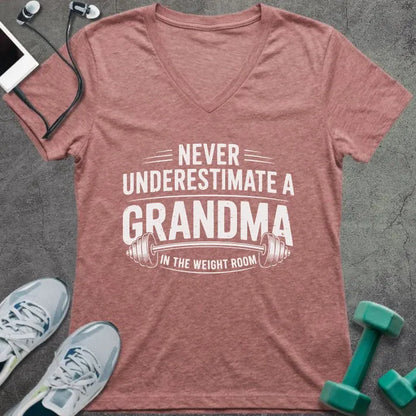 T-Shirt Heather Mauve / S Grandma Weight V-Neck