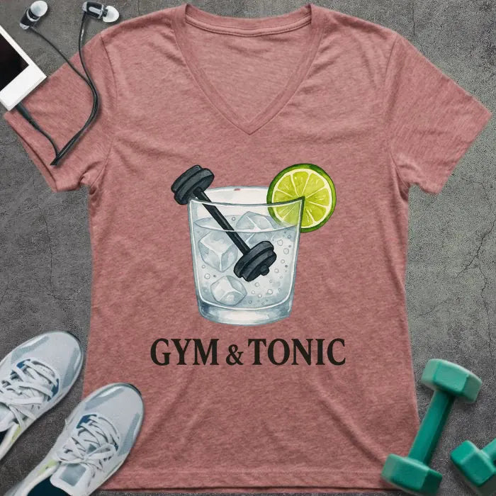T-Shirt Heather Mauve / S Gym and Tonic V-Neck