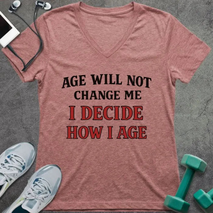 T-Shirt Heather Mauve / S I Decide V-Neck