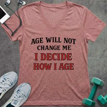 T-Shirt Heather Mauve / S I Decide V-Neck