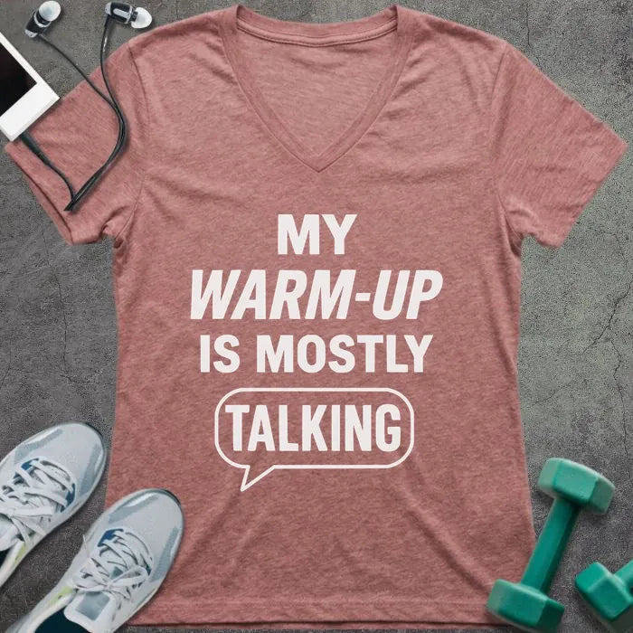 T-Shirt Heather Mauve / S Mostly Talking V-Neck