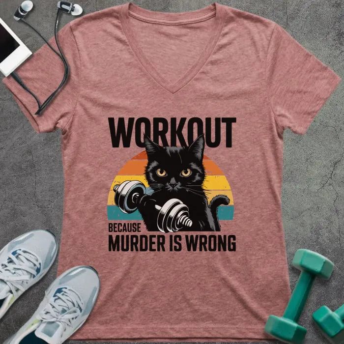 T-Shirt Heather Mauve / S Murder is Wrong V-Neck
