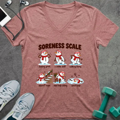 T-Shirt Heather Mauve / S Soreness Scale V-Neck