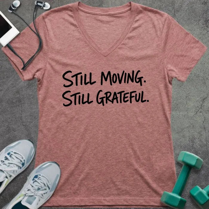 T-Shirt Heather Mauve / S Still Grateful V-Neck