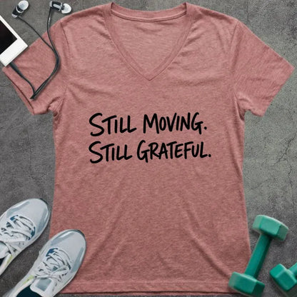 T-Shirt Heather Mauve / S Still Grateful V-Neck