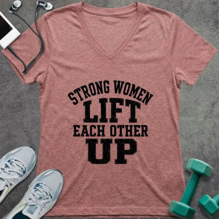 T-Shirt Heather Mauve / S Women Lift V-Neck