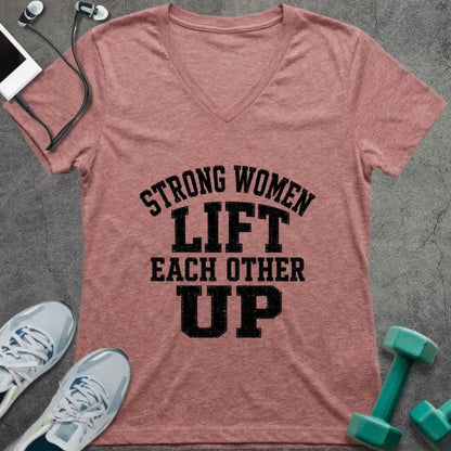 T-Shirt Heather Mauve / S Women Lift V-Neck