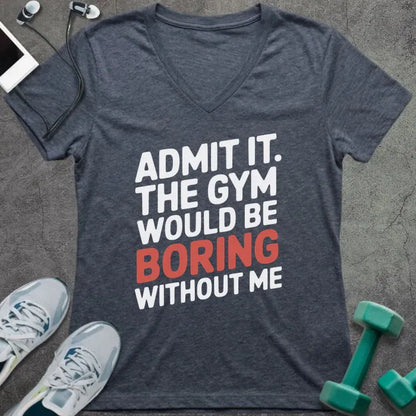 T-Shirt Heather Navy / S Admit It V-Neck