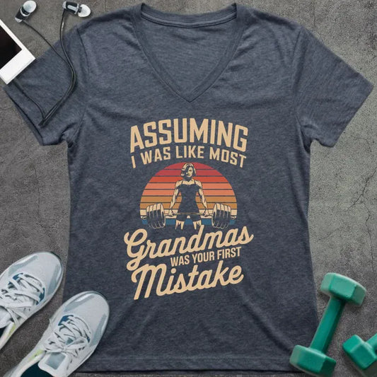 T-Shirt Heather Navy / S Average Grandma V-Neck