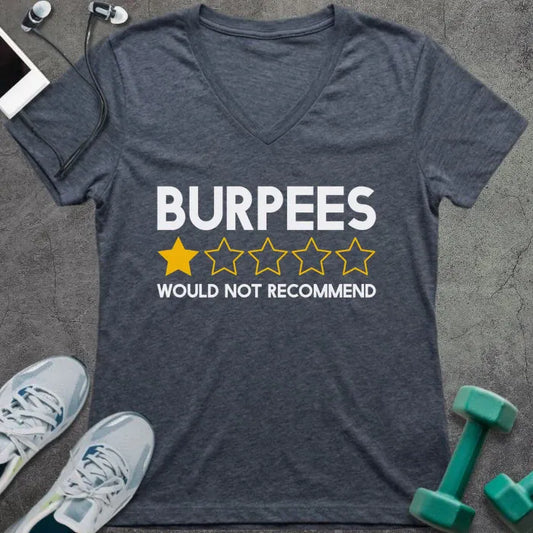 T-Shirt Heather Navy / S Burpees Review V-Neck