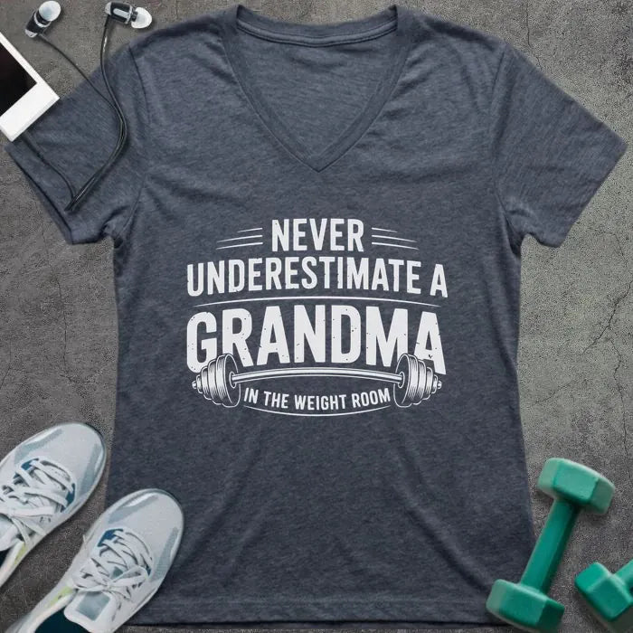 T-Shirt Heather Navy / S Grandma Weight V-Neck