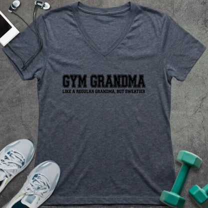 T-Shirt Heather Navy / S Gym Grandma V-Neck