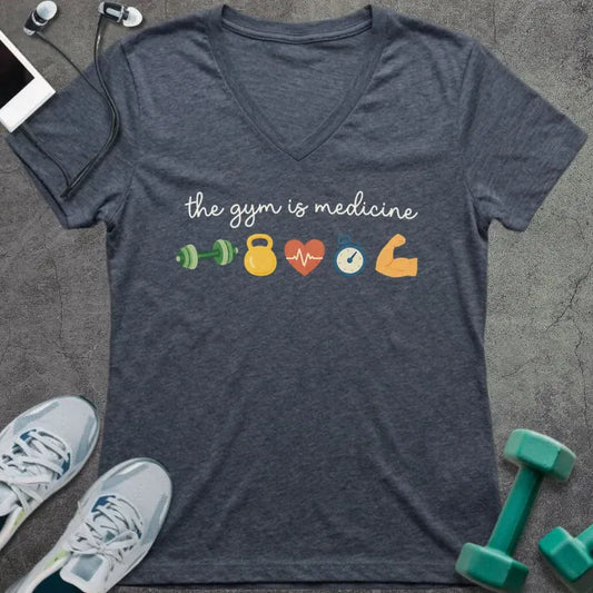 T-Shirt Heather Navy / S Gym Medicine V-Neck