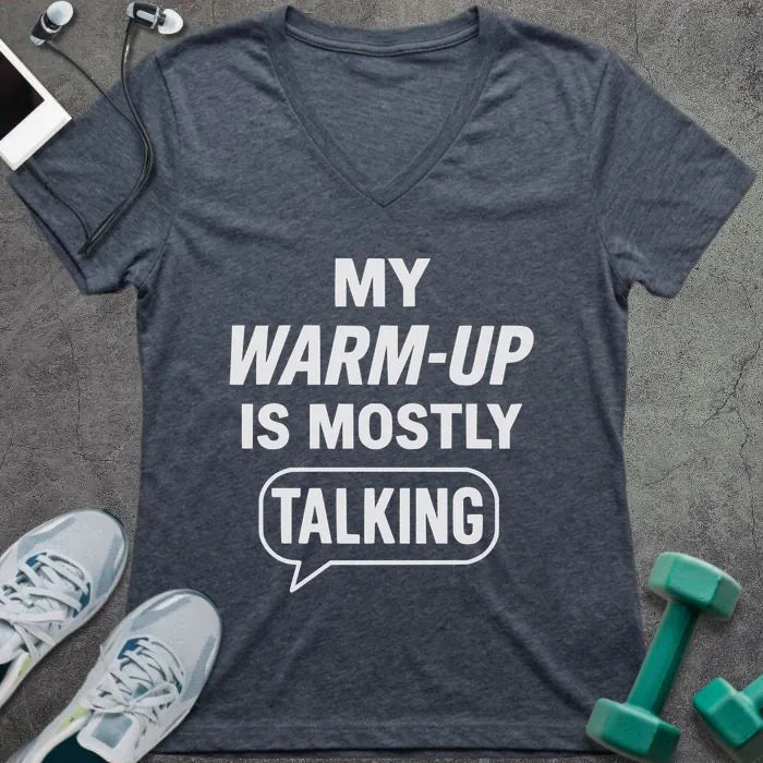 T-Shirt Heather Navy / S Mostly Talking V-Neck