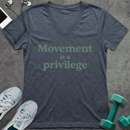 T-Shirt Heather Navy / S Movement Privilege V-Neck