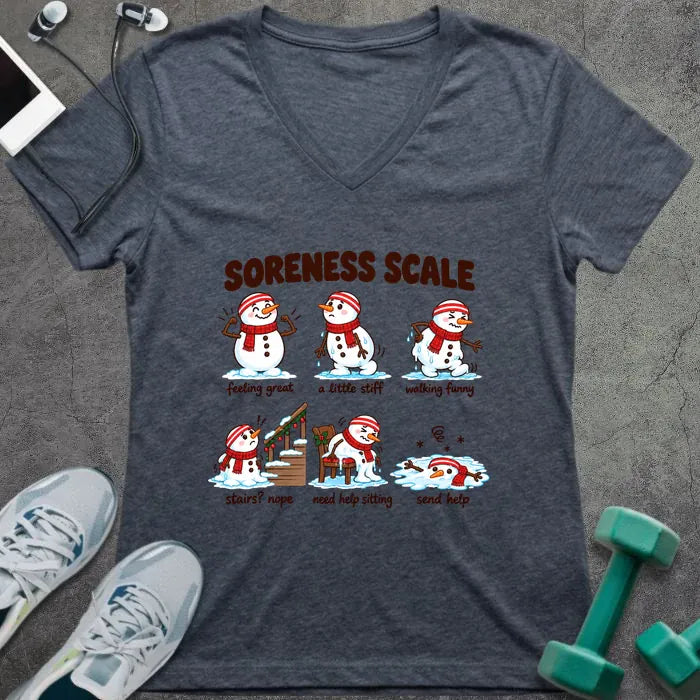 T-Shirt Heather Navy / S Soreness Scale V-Neck