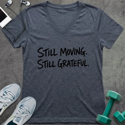 T-Shirt Heather Navy / S Still Grateful V-Neck