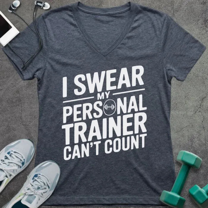 T-Shirt Heather Navy / S Trainer Counting V-Neck