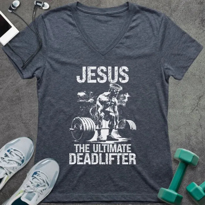T-Shirt Heather Navy / S Ultimate Deadlifter V-Neck