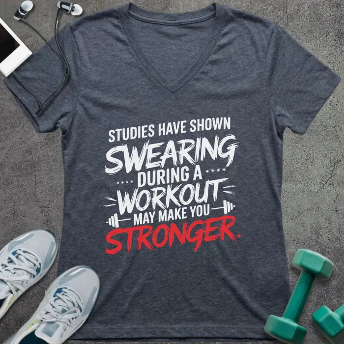 T-Shirt Heather Navy / S Workout Study V-Neck