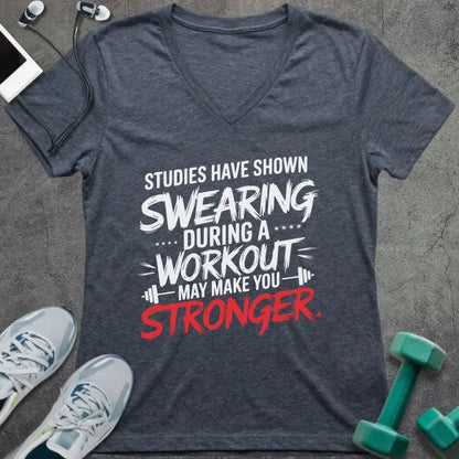 T-Shirt Heather Navy / S Workout Study V-Neck