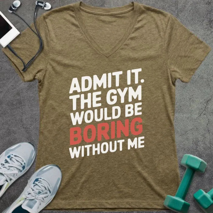 T-Shirt Heather Olive / S Admit It V-Neck