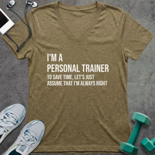 T-Shirt Heather Olive / S Are Right V-Neck