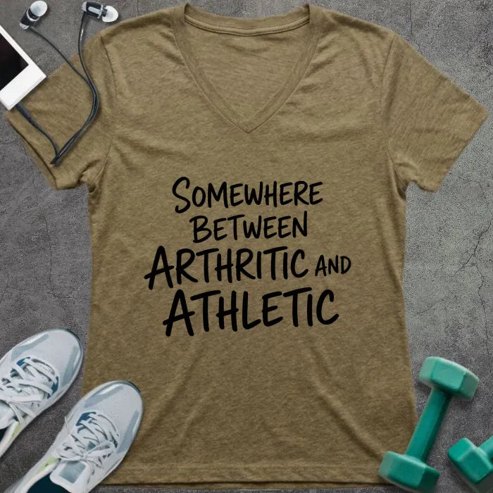 T-Shirt Heather Olive / S Arthritic Athletic V-Neck