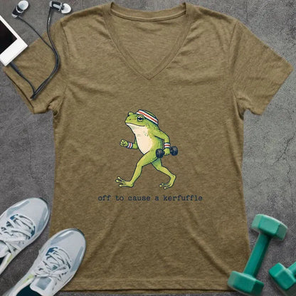 T-Shirt Heather Olive / S Frog Kerfuffle V-Neck