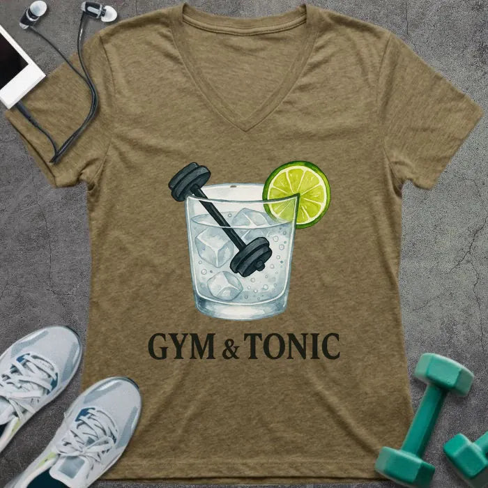 T-Shirt Heather Olive / S Gym and Tonic V-Neck