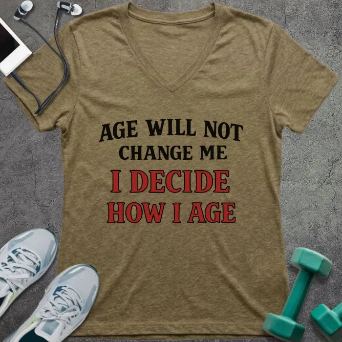 T-Shirt Heather Olive / S I Decide V-Neck