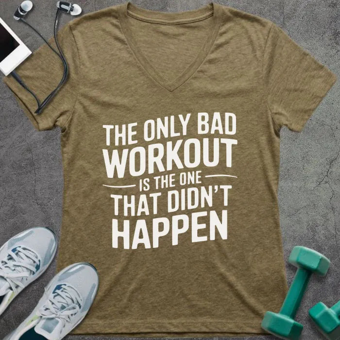 T-Shirt Heather Olive / S Only Workout V-Neck