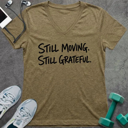T-Shirt Heather Olive / S Still Grateful V-Neck