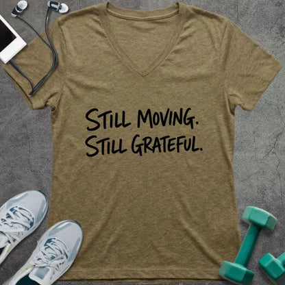 T-Shirt Heather Olive / S Still Grateful V-Neck