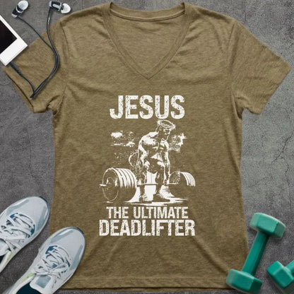T-Shirt Heather Olive / S Ultimate Deadlifter V-Neck