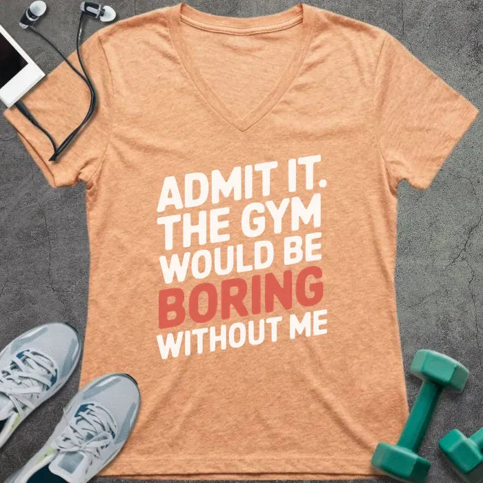 T-Shirt Heather Peach / S Admit It V-Neck