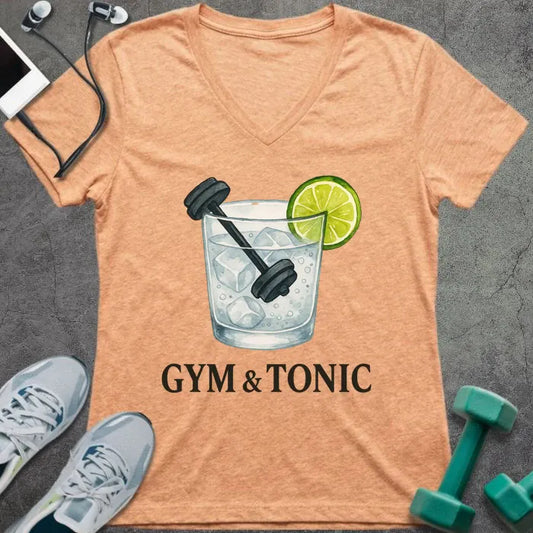 T-Shirt Heather Peach / S Gym and Tonic V-Neck