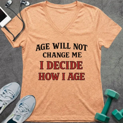 T-Shirt Heather Peach / S I Decide V-Neck
