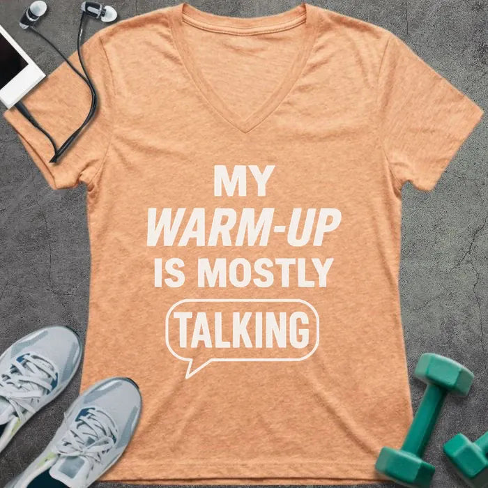 T-Shirt Heather Peach / S Mostly Talking V-Neck