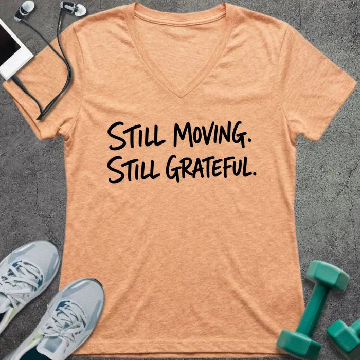 T-Shirt Heather Peach / S Still Grateful V-Neck
