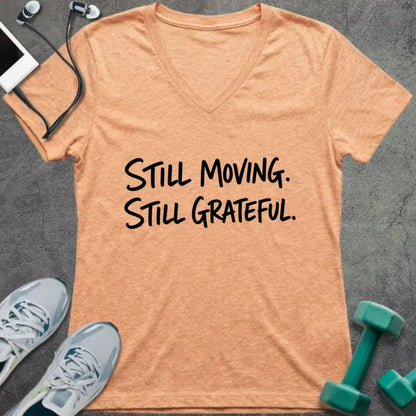 T-Shirt Heather Peach / S Still Grateful V-Neck