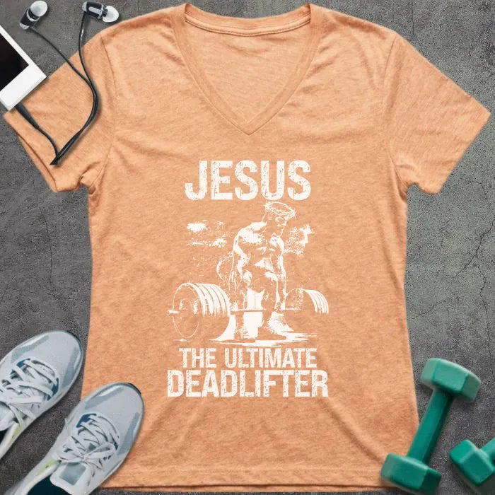 T-Shirt Heather Peach / S Ultimate Deadlifter V-Neck