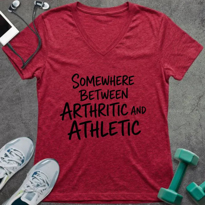 T-Shirt Heather Red / S Arthritic Athletic V-Neck