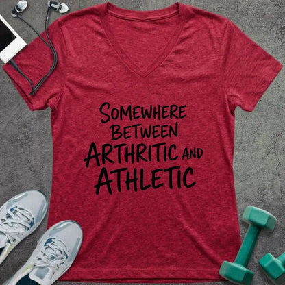 T-Shirt Heather Red / S Arthritic Athletic V-Neck