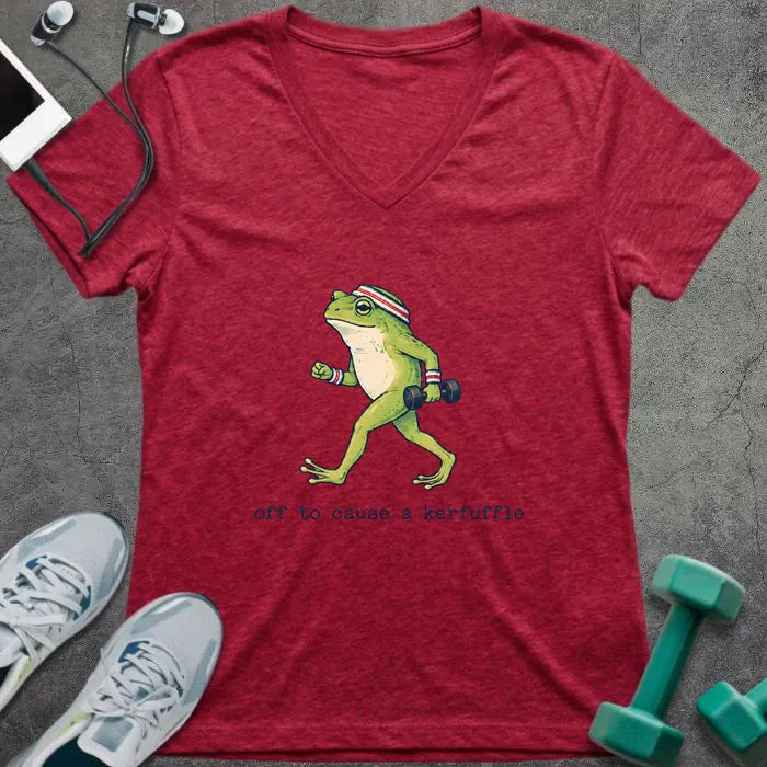 T-Shirt Heather Red / S Frog Kerfuffle V-Neck