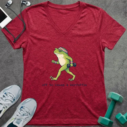 T-Shirt Heather Red / S Frog Kerfuffle V-Neck