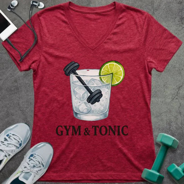 T-Shirt Heather Red / S Gym and Tonic V-Neck