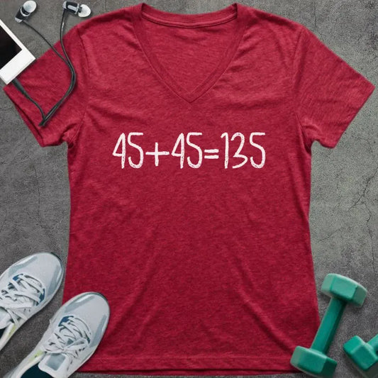 T-Shirt Heather Red / S Gym Math V-Neck